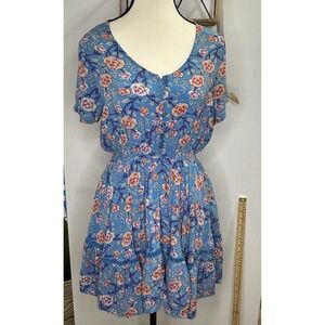 Anthropologie Sunday Mi Amor Midi‎ Dress Size M Blue Floral Sundress
